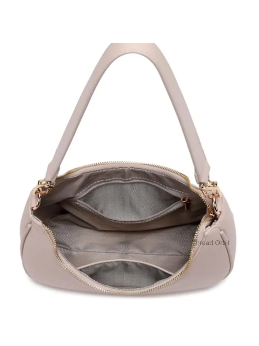 Vintage Hobo Shoulder Bag Lightweight PU Leather with Zipper Multi-Functional